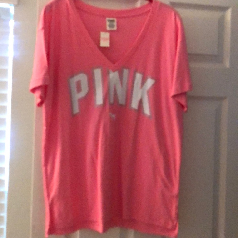Pink v neck T-shirt